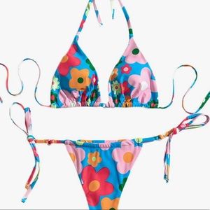 Amazon SOLY HUX Floral Print Halter Bikini Set